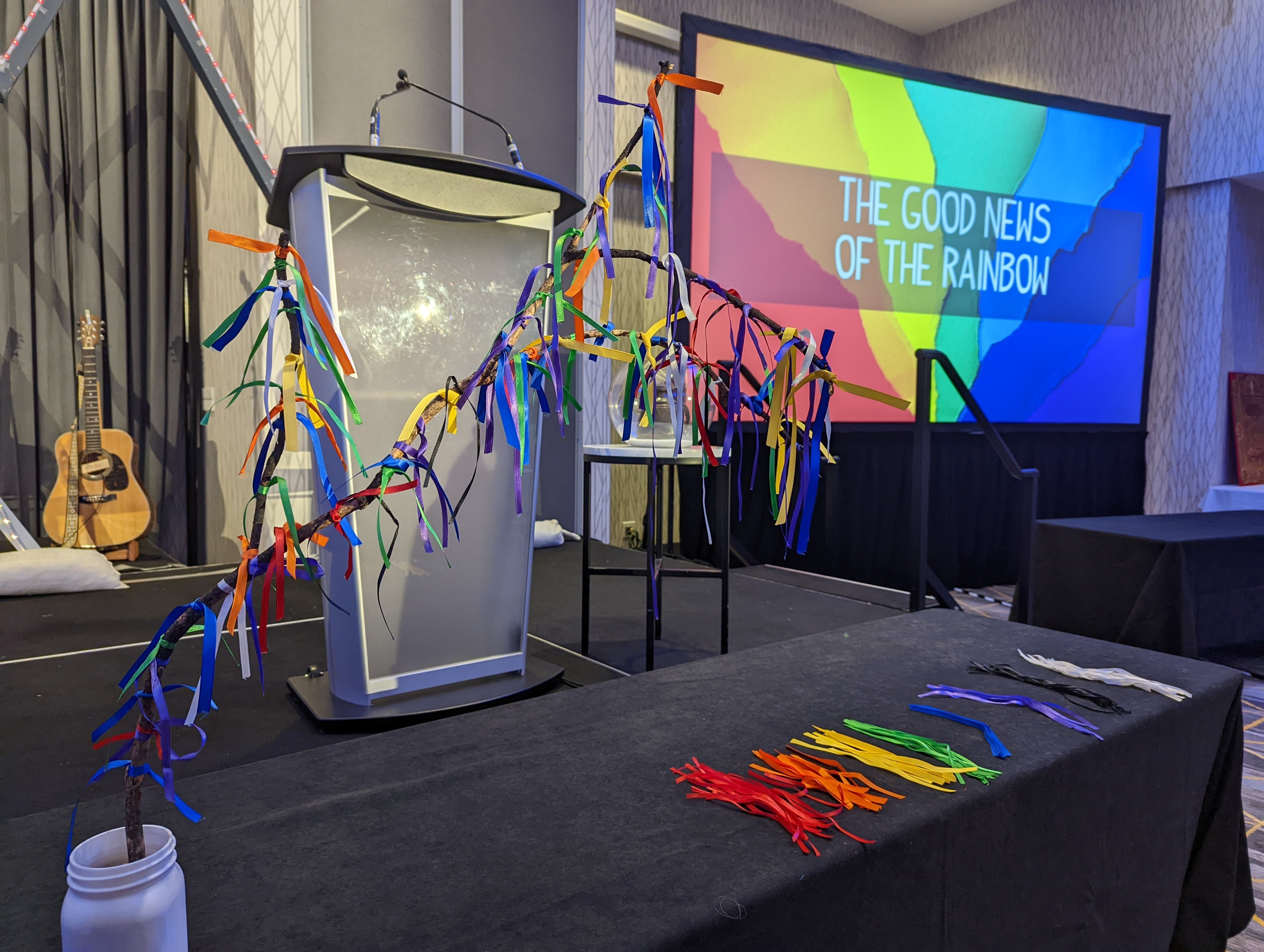 Interactive art from the worship service ITT led at the MCCanada Assembly in Edmonton, 2022